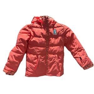 Roxy Girls Ski Jacket T 6-7 Coral Hooded Dry Flight 10K‎ Warm Winter Coat Grow